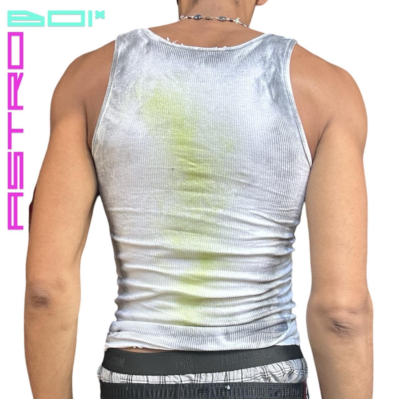 ASTROBOI* X HANES WHITE CUT OUT AIRBRUSHED TANK TOP _ SMALL