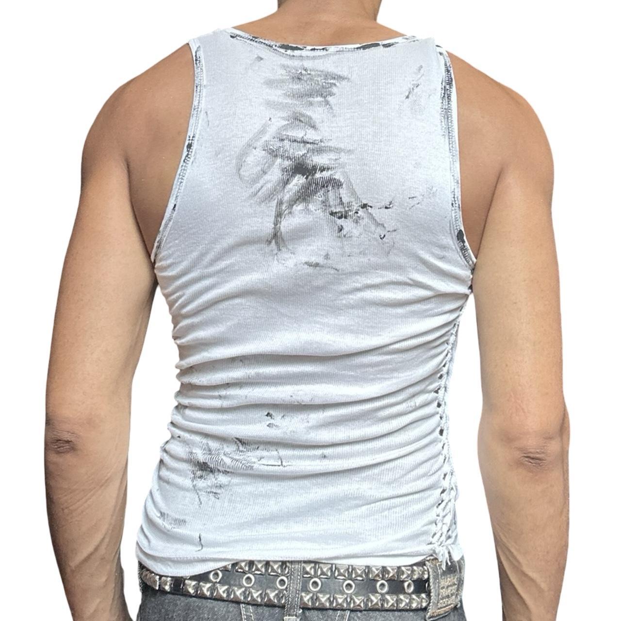 ASTROBOI* x Calvin Klein White Braided Twist Tank Top - back