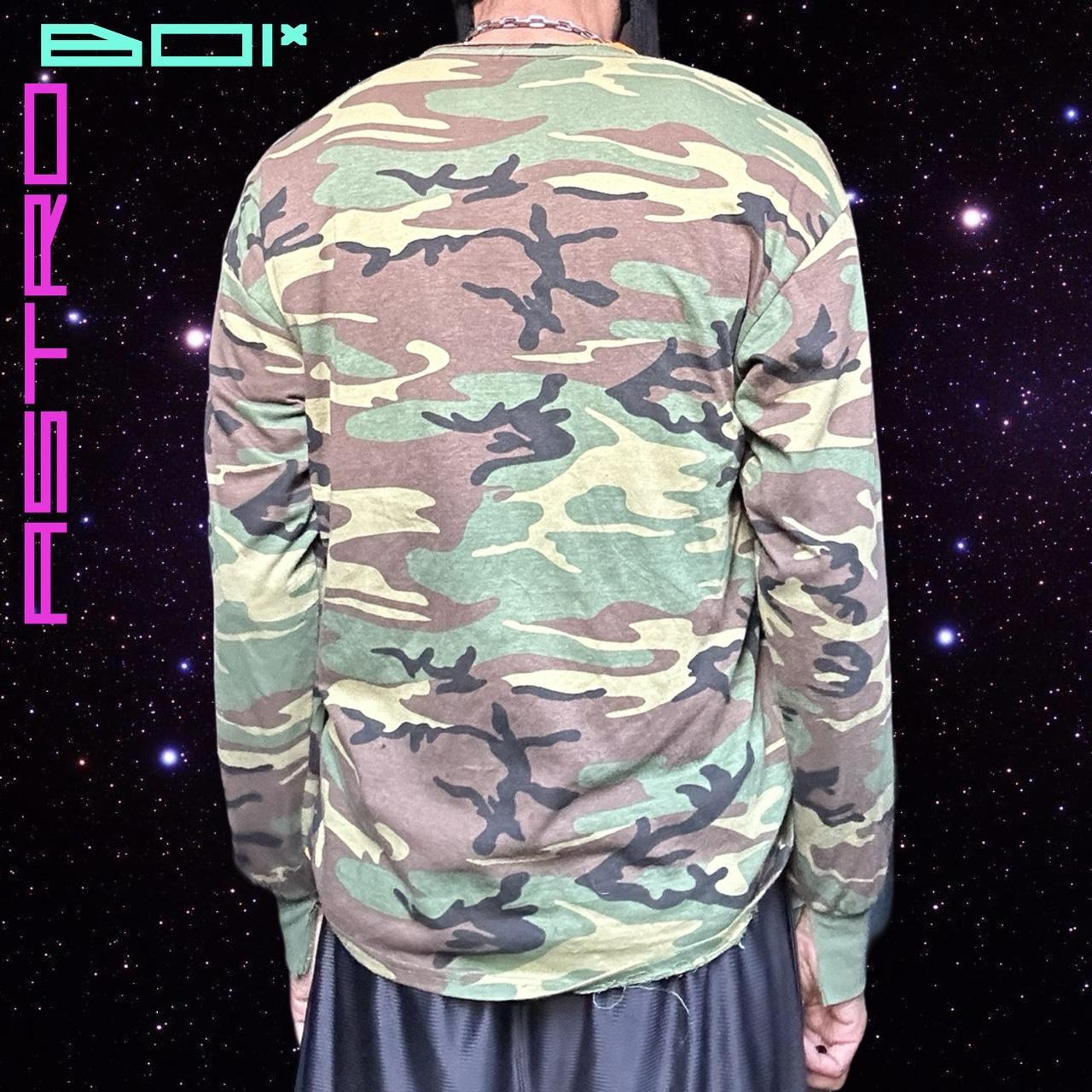 ASTROBOI* Green Camo Braided Rhinestone T-shirt - XL