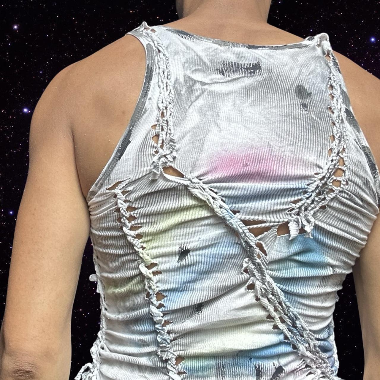 ASTROBOI* x Calvin Klein 'Tri Color' Braided White Twist Tank Top – back 2