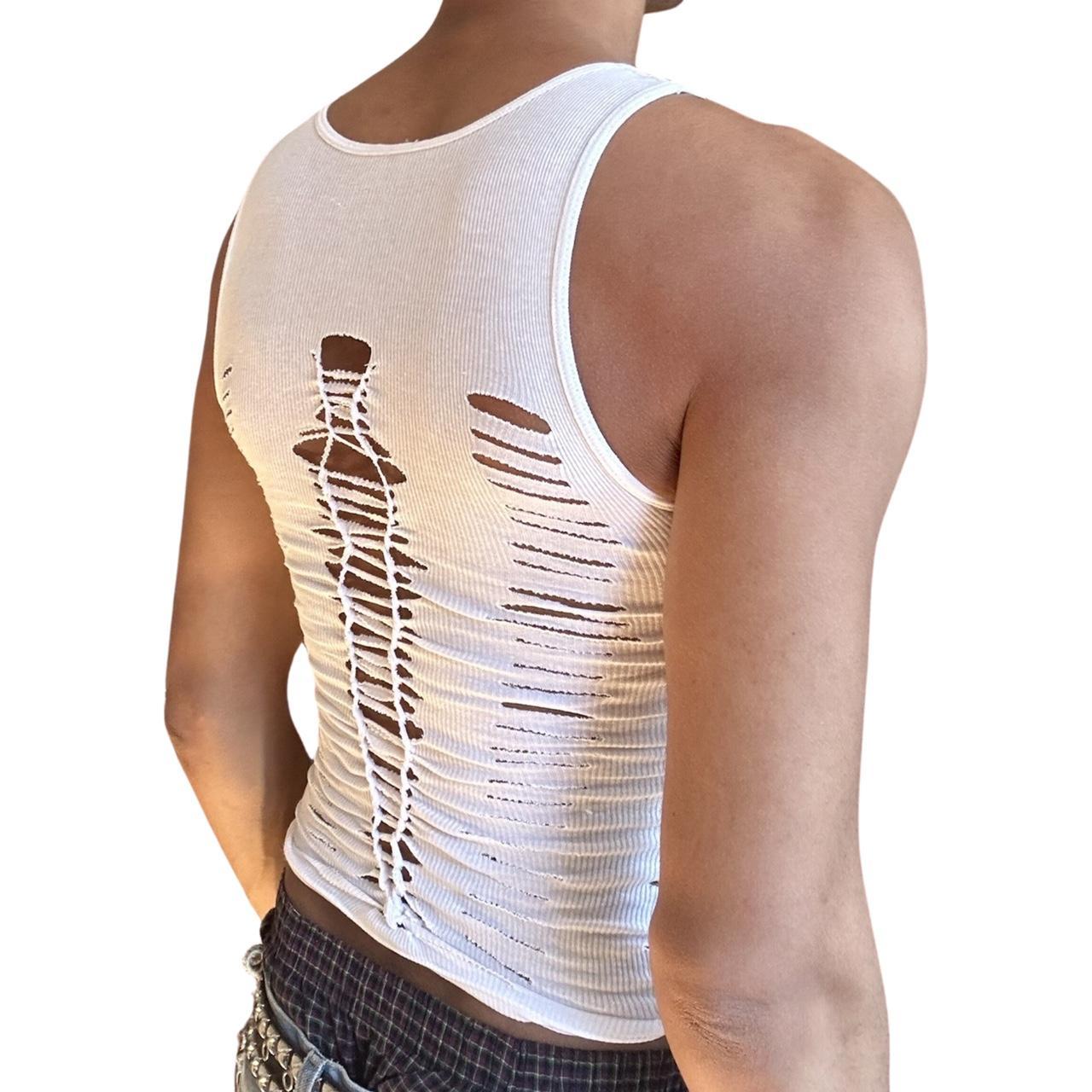 ASTROBOI* 'TROY' WHITE BRAIDED TANK TOP