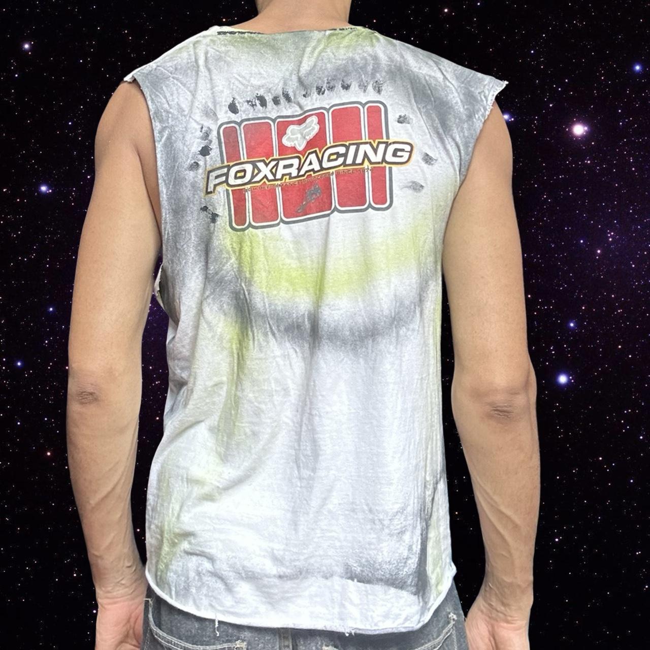 ASTROBOI* x Fox Racing White Motocross Airbrushed Tank Top – back