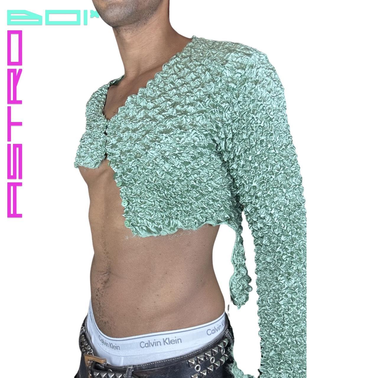 ASTROBOI* ASYMMETRIC POPCORN TOP _ SEA FOAM