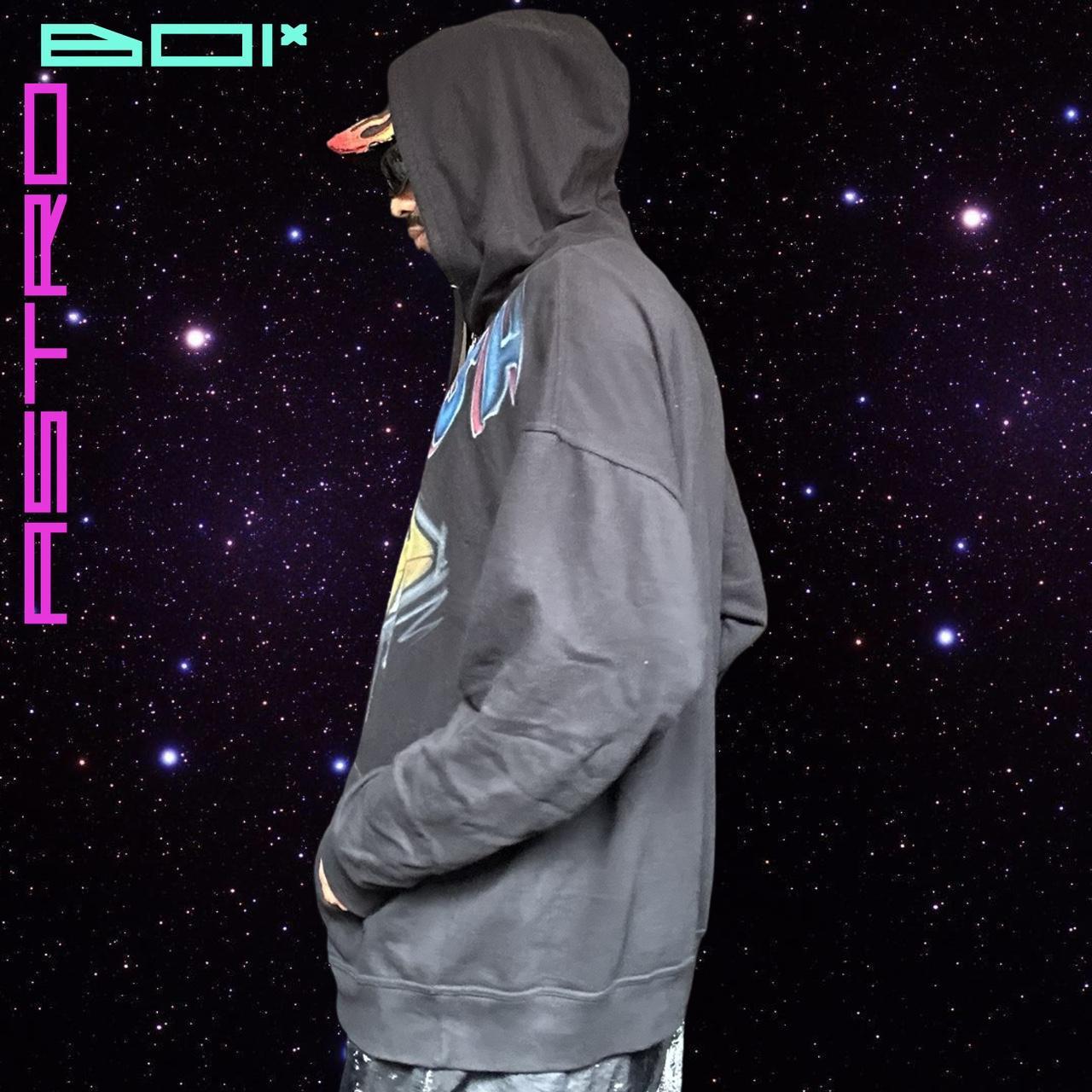 Vintage 'Big Josh' Men's Black Oversized Airbrushed Pullover Hoodie - XXL
