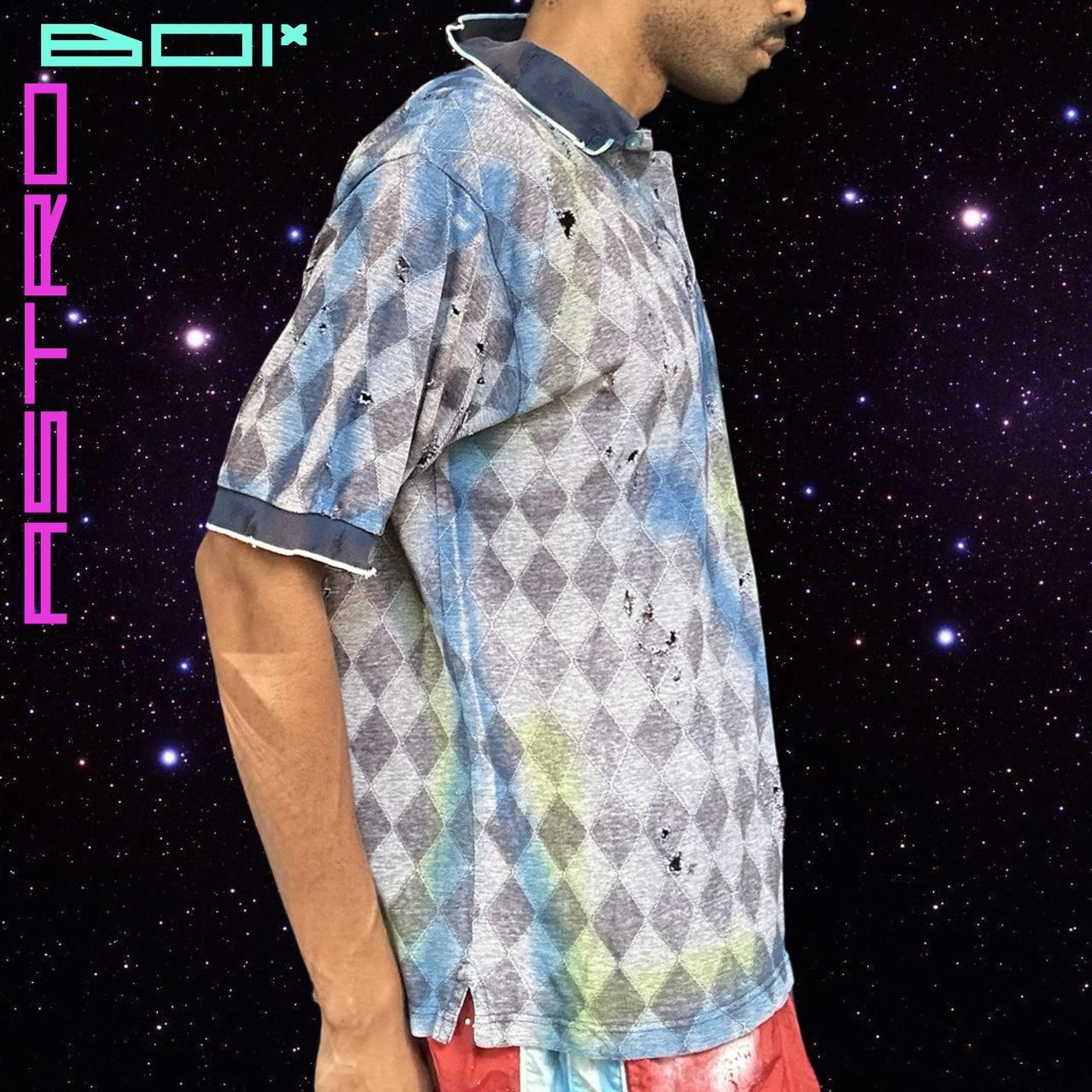 ASTROBOI* BLUE DIAMOND AIRBRUSHED POLO _ XL