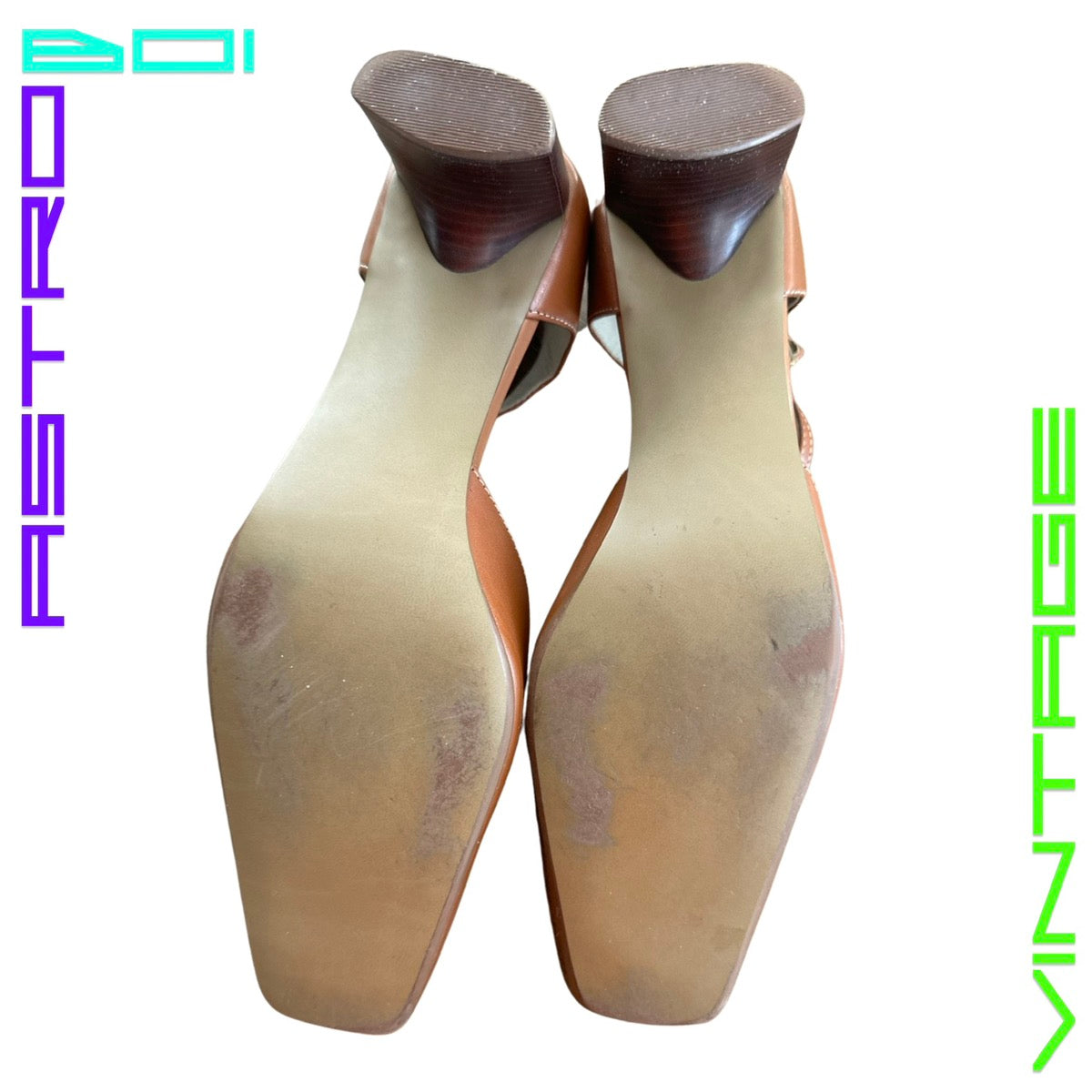 VINTAGE 90s NEUTRALIZER BROWN LEATHER HEELS_ 6.5W