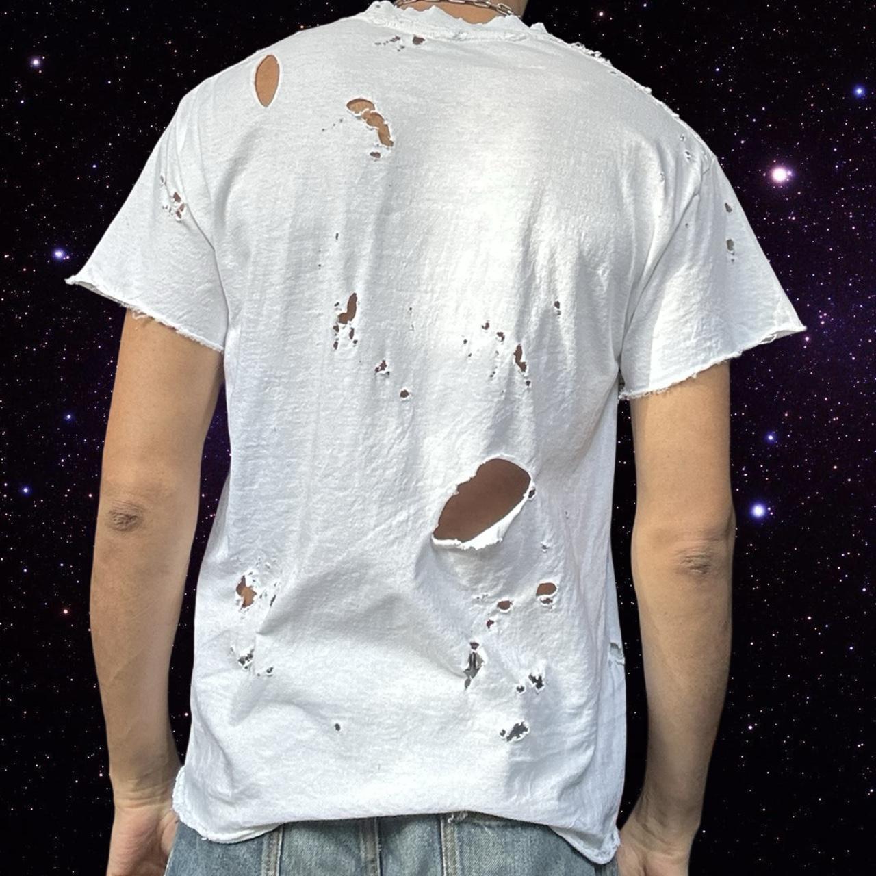 ASTROBOI* x Gildan Perfect White Ripped Grunge T-shirt - back