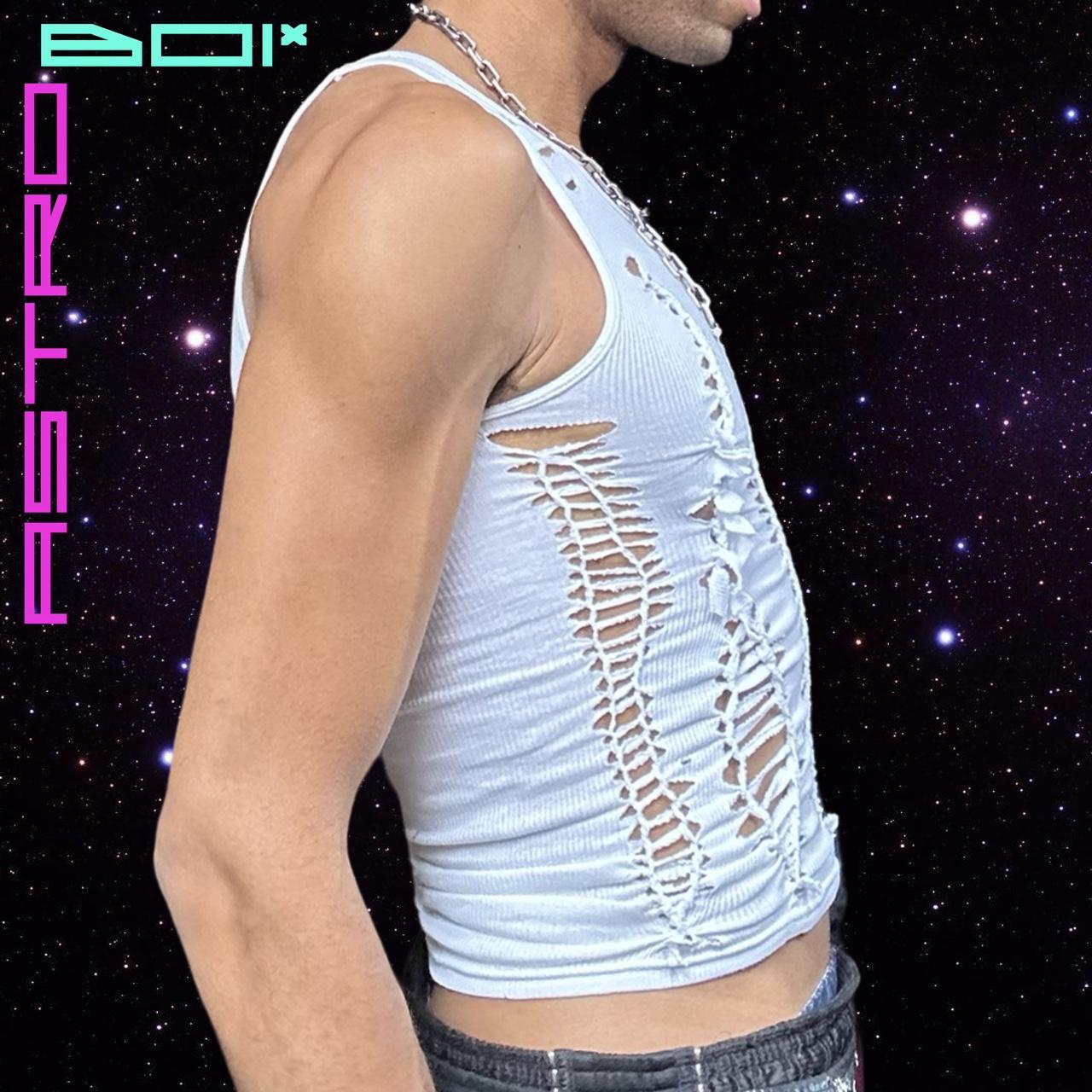 ASTROBOI* Custom Hanes 'Parting Ways' Ribbed White Tank Top - Medium