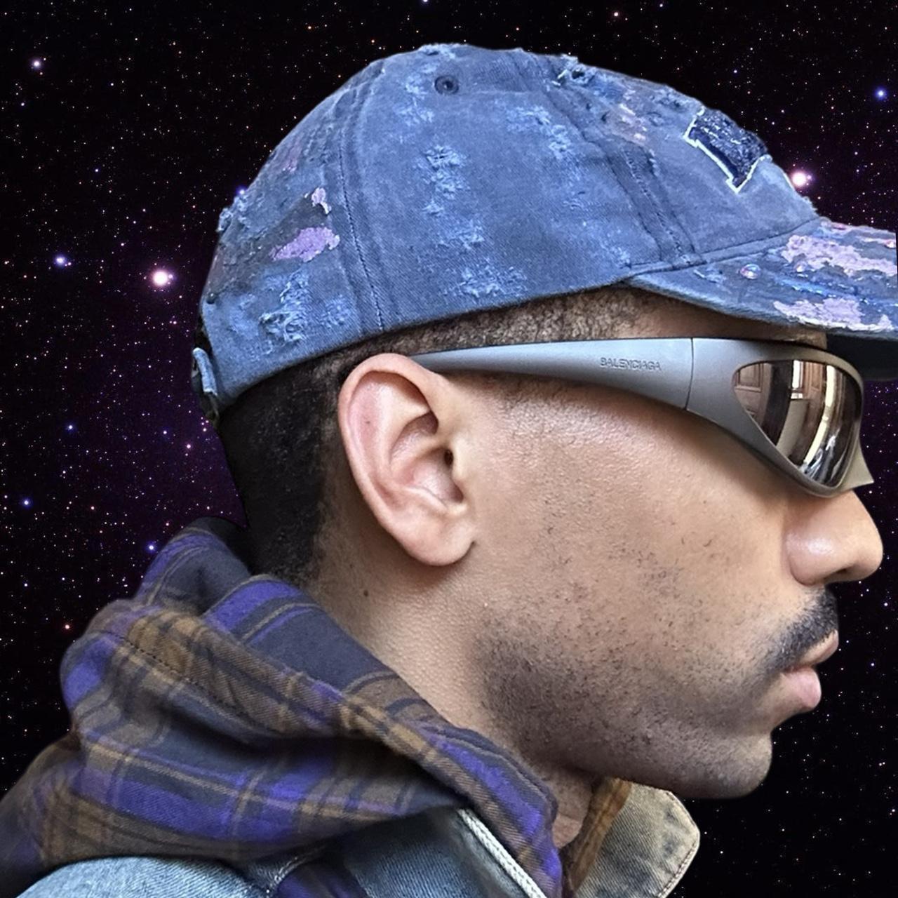 ASTROBOI* 'Twilight Haze' New York Blue Distressed Rhinestone Hat