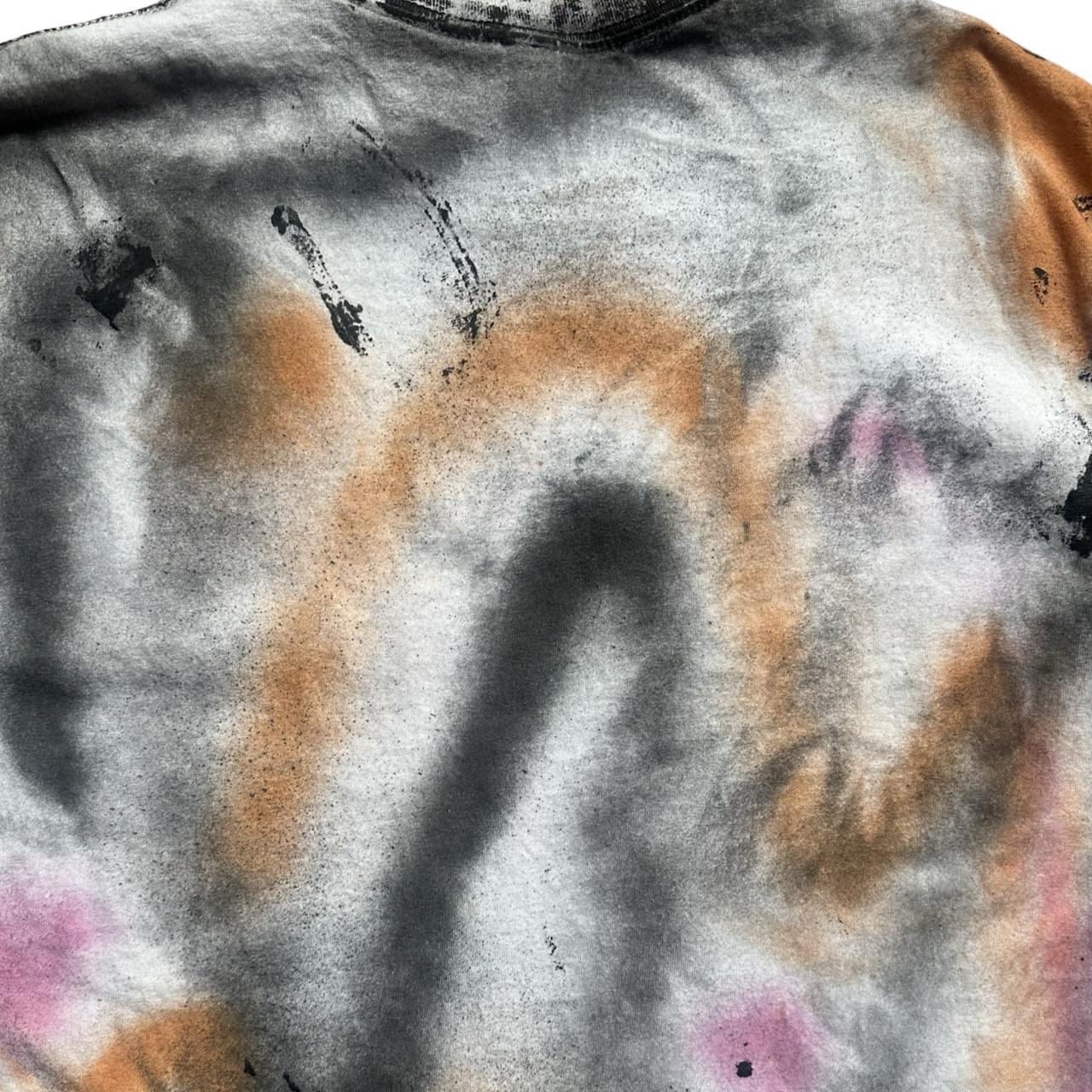 ASTROBOI* 'Swirls' White Painted Graphic T-shirt - flat back close up