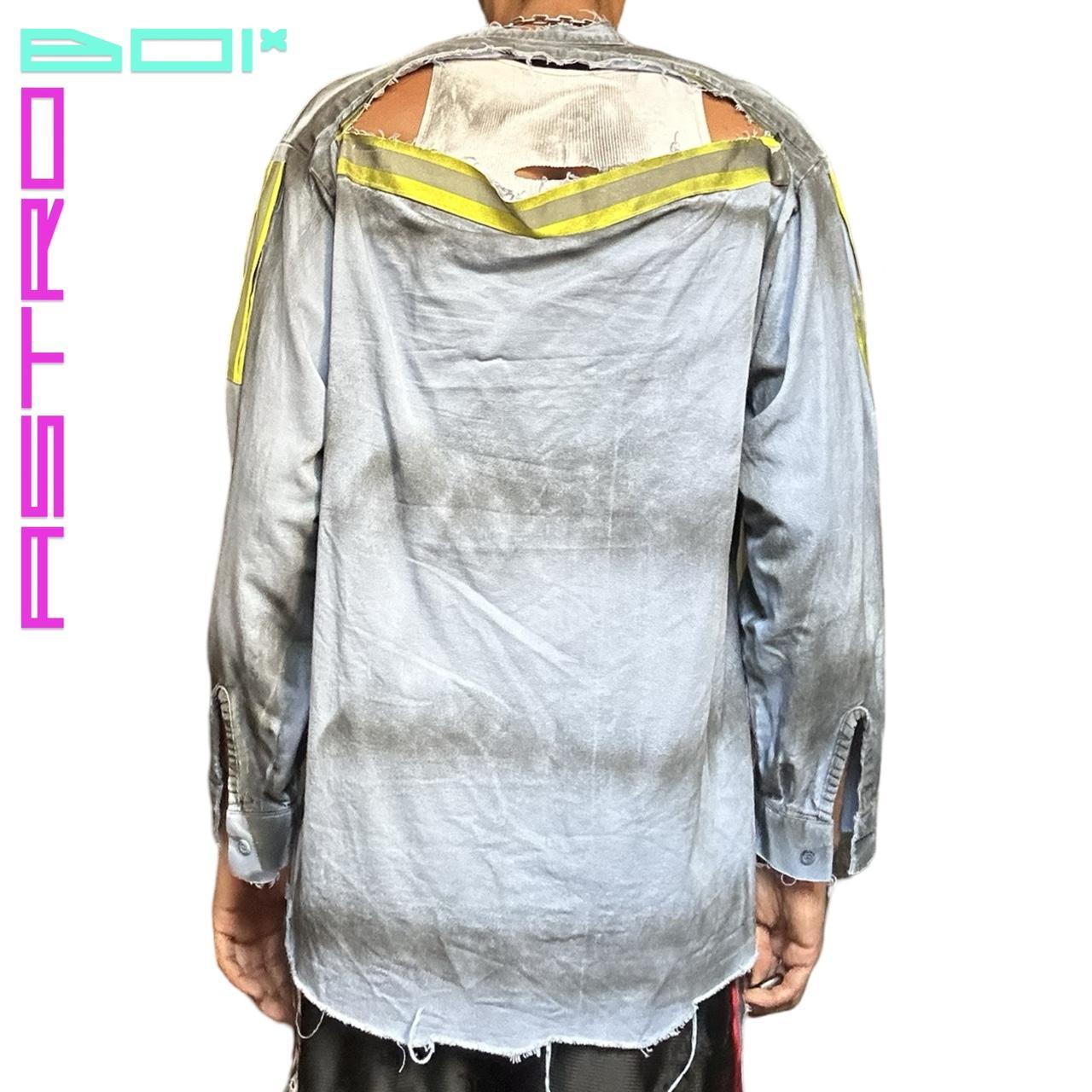ASTROBOI* DECONSTRUCTED BLUE HIGH VIS CONSTRUCTION π§ SHIRT _ XL