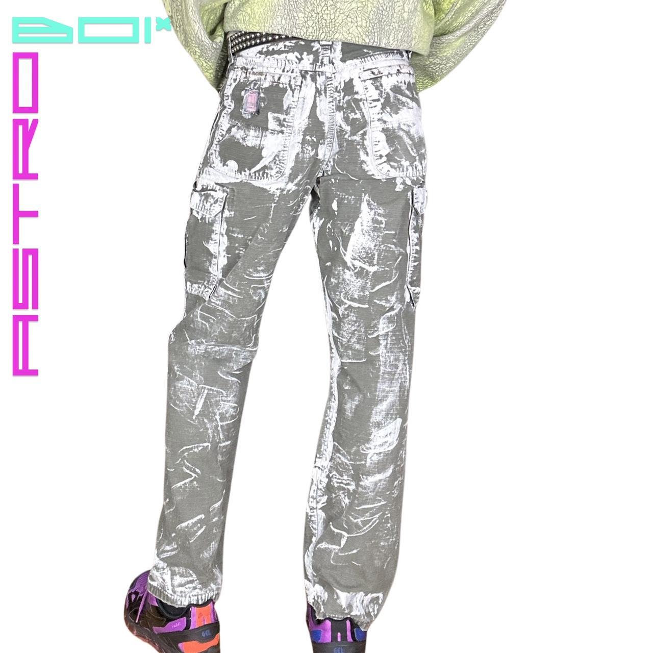 ASTROBOI* RIPSTOP GREEN PAINTED CARPENTERS PANTS_ 33x34