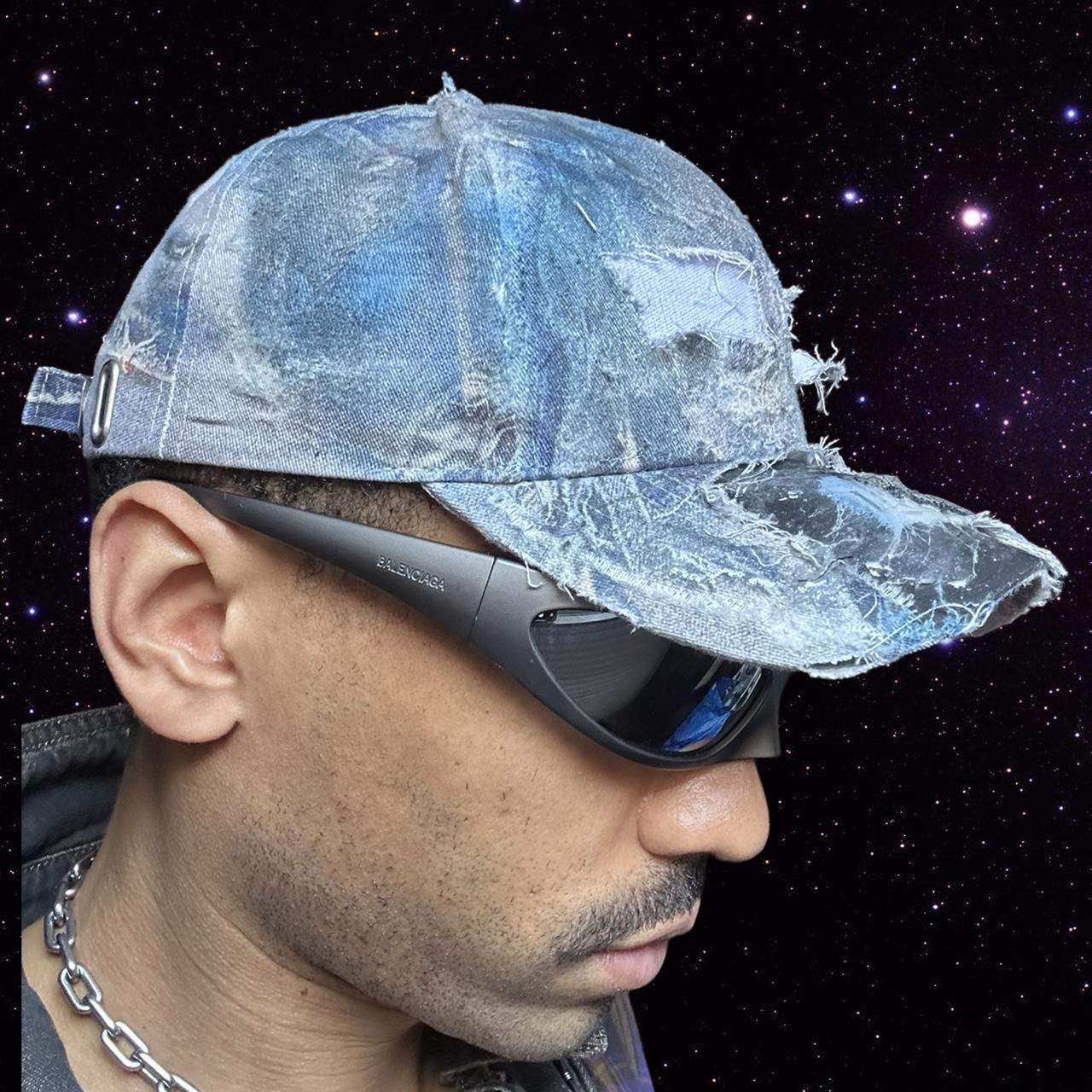 ASTROBOI* 'Margiela' Blue Deconstructed Trompe L'oeil Resin Hat, right