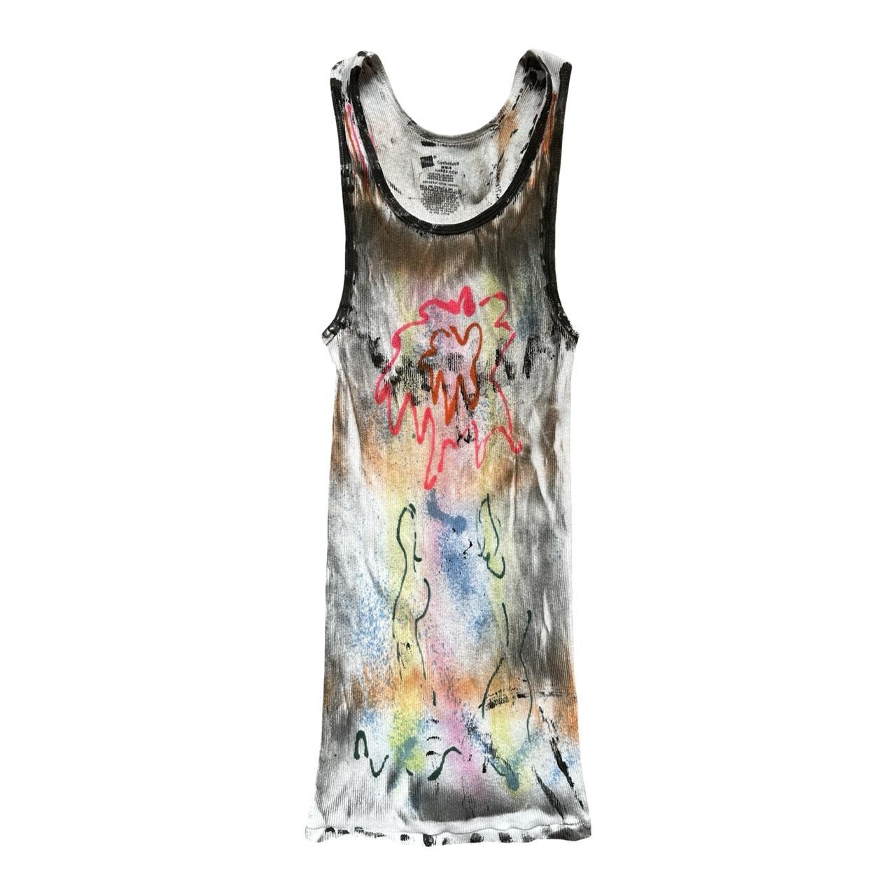 ASTROBOI* x Hanes 'HEAVEN' White Graphic Print Tank Top - flat front