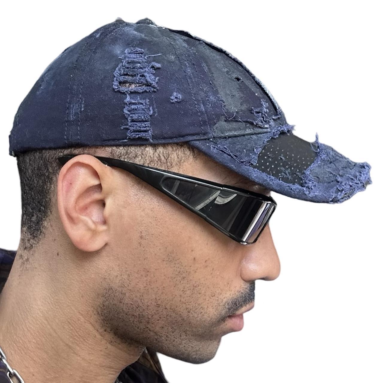 ASTROBOI* 'Theo' Blue Deconstructed Distressed Hat, right