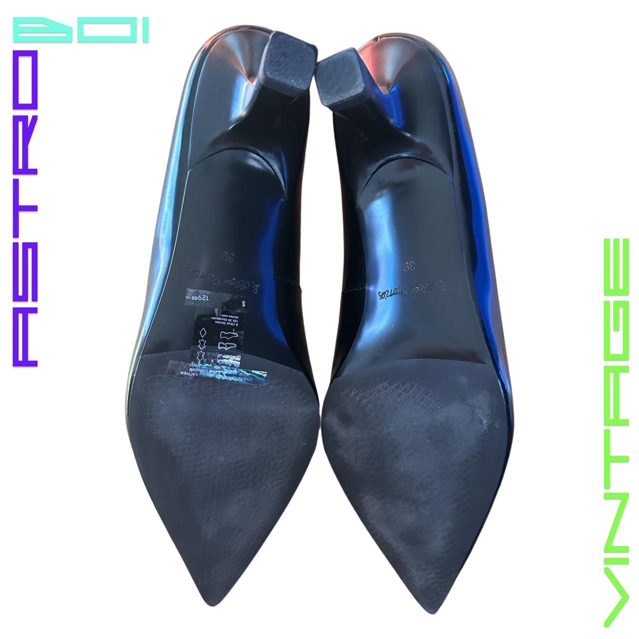 & OTHER STORIES BLACK LEATHER POINTED TOE HEELS
