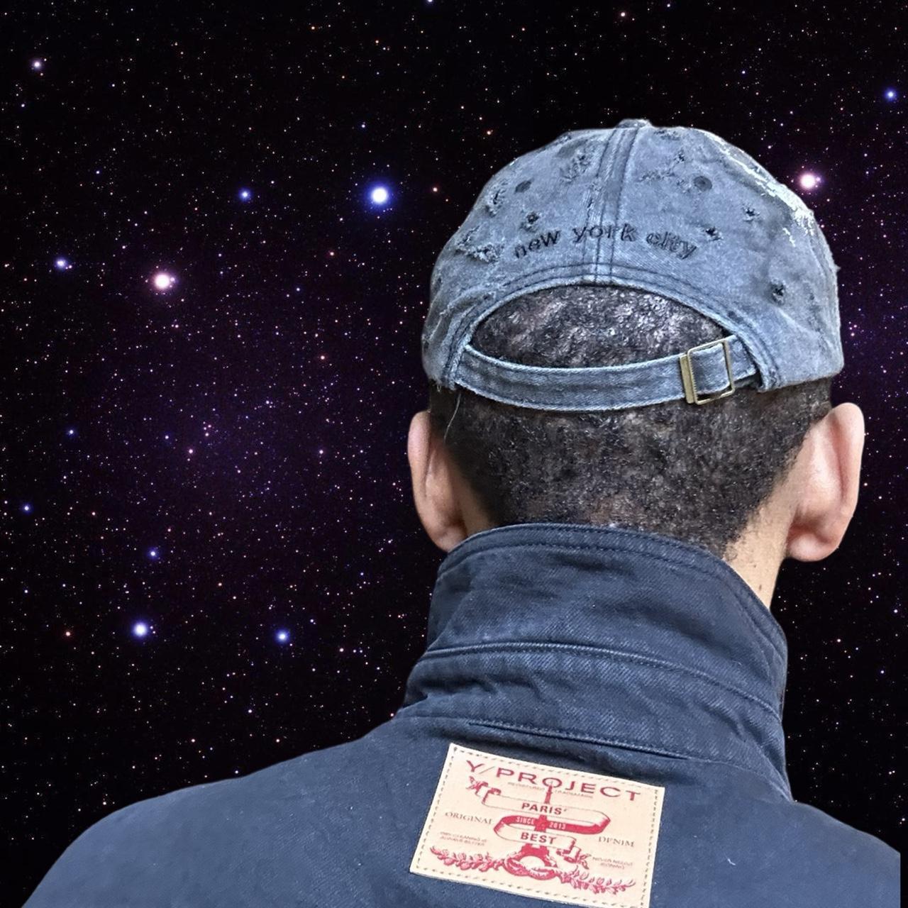ASTROBOI* 'Plavala' Black Iridescent Painted Rhinestone Resin Hat