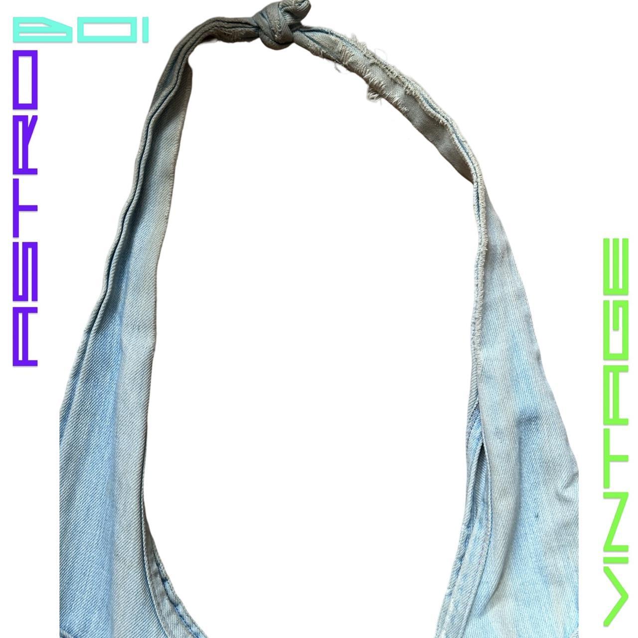 VINTAGE Y2K FADED LIGHT BLUE DENIM CROSS BODY HOBO SHOULDER BAG