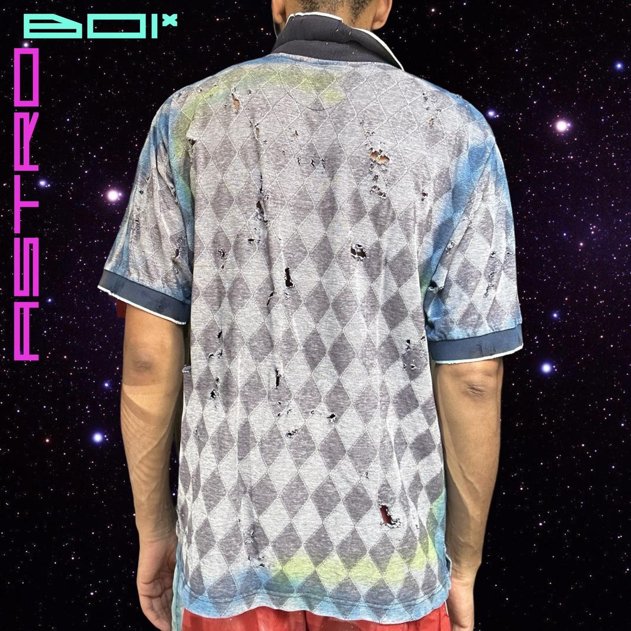 ASTROBOI* BLUE DIAMOND AIRBRUSHED POLO _ XL