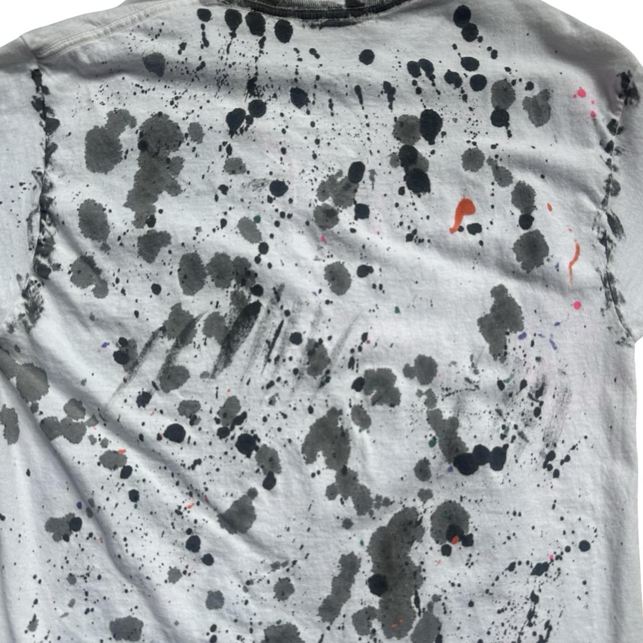 ASTROBOI* x Hanes 'Multicolor' White Painted Graphic T-shirt - flat back detail