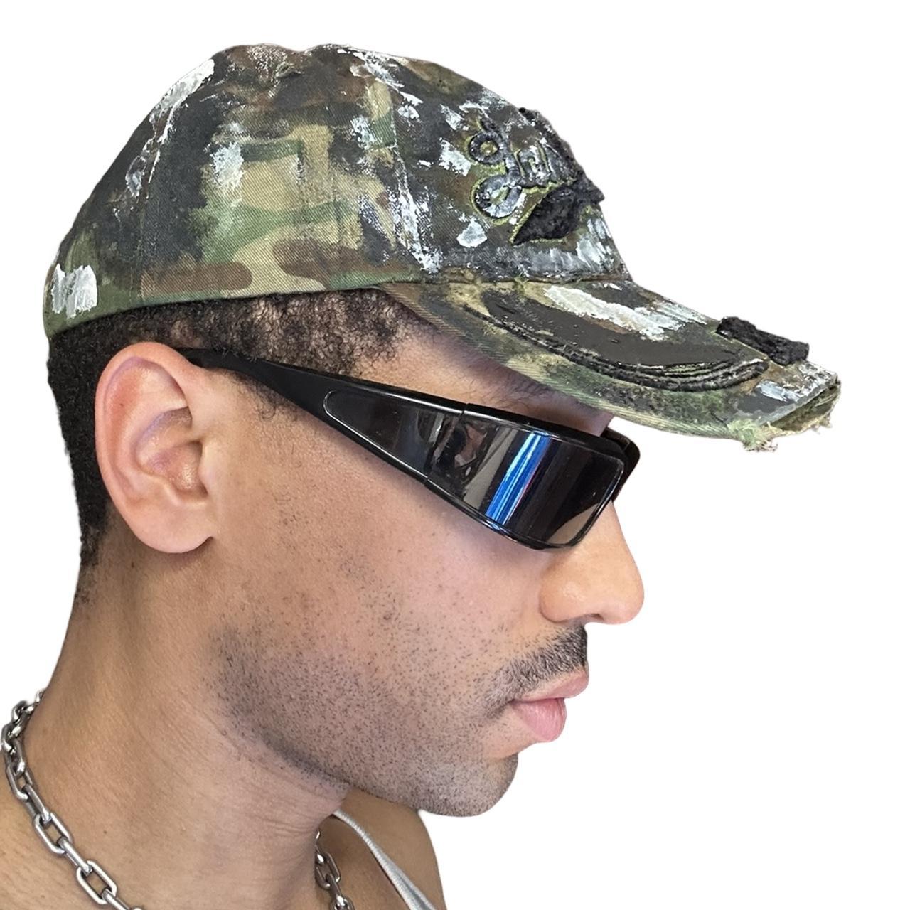 ASTROBOI* Las Vegas Green Distressed Camouflage Painted Hat - right