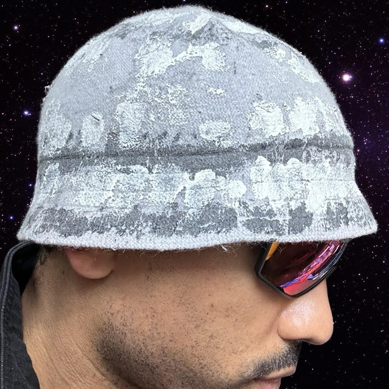 ASTROBOI* Gray Faux Mohair Painted Bucket Hat - right