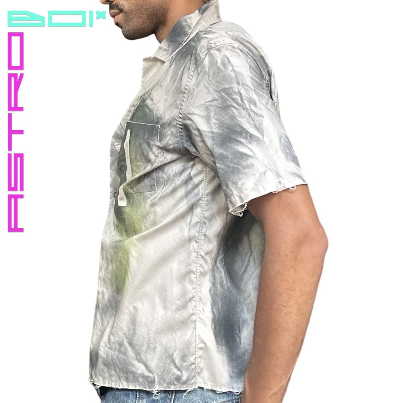 ASTROBOI* X UNIQLO TAN AIRBRUSHED BUTTON UP SHIRT_ SMALL