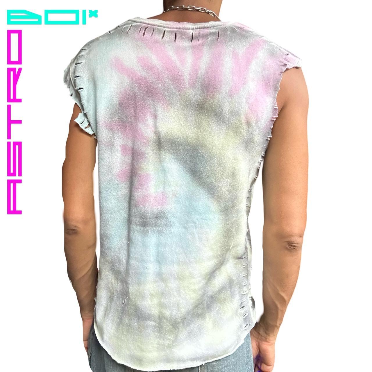 ASTROBOI* YELLOW CANDY COATED TIE DYE SWIRLS SLEEVELESS SWEATSHIRT _ XL