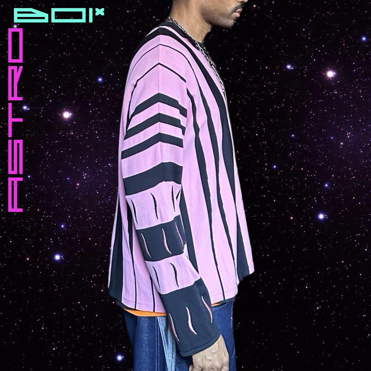 Kiko Kostadinov 2021 Hydra Pink/Black Striped Sweater