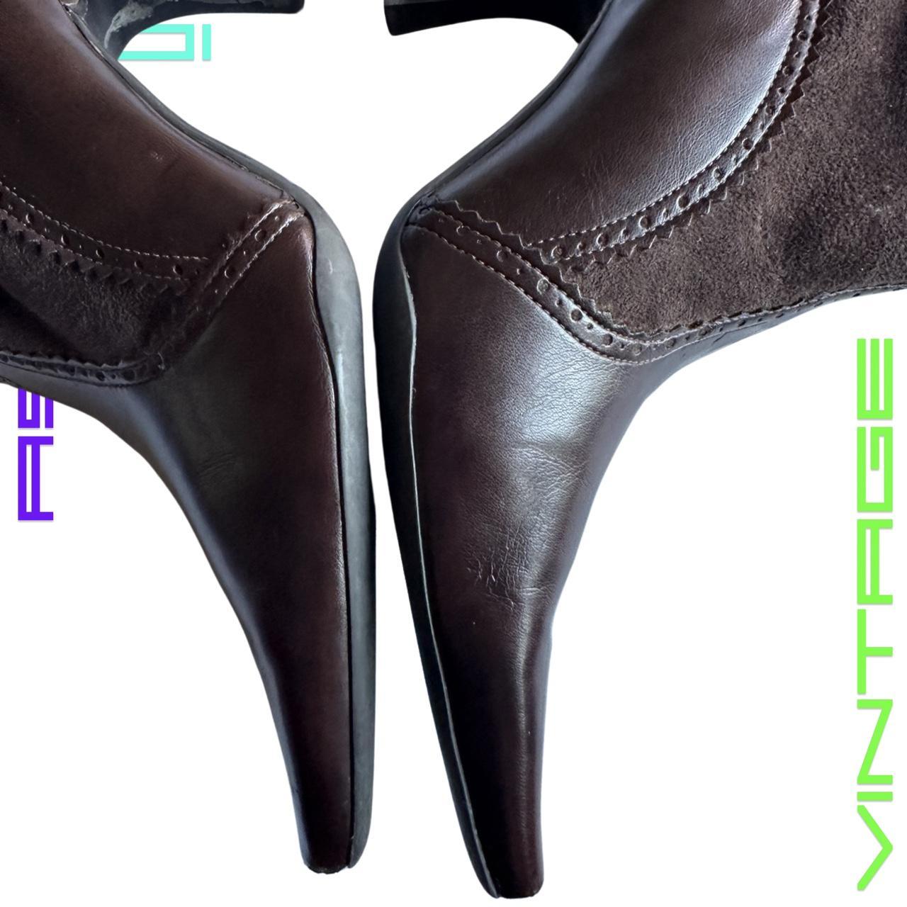 FRANCO SARTO BROWN FAUX SUEDE/LEATHER BOOTS_ size 8M