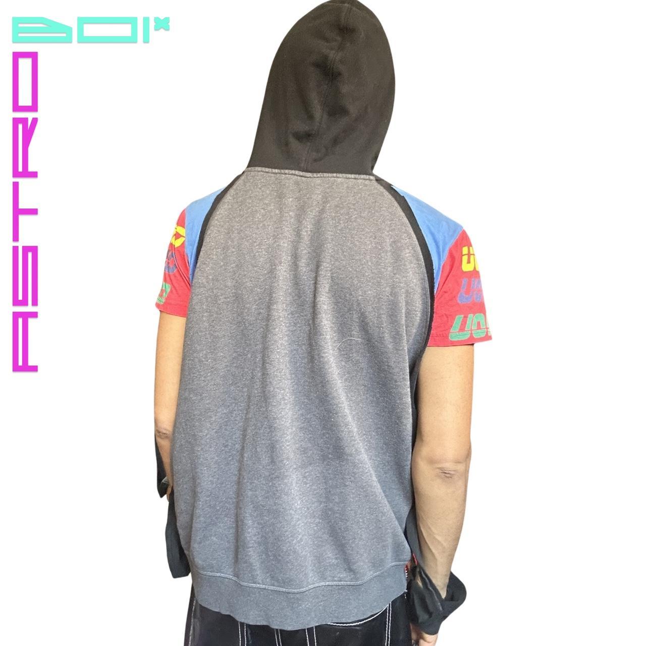 ASTROBOI* Black & Gray Deconstructed Zip Up Hoodie _ XXL