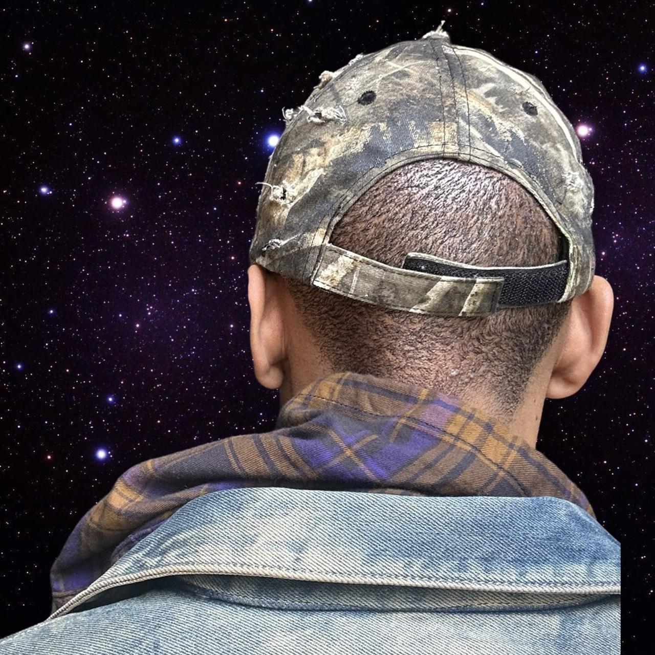 ASTROBOI* 'DSG' Brown Camouflage Pierced Rhinestone Hat - back