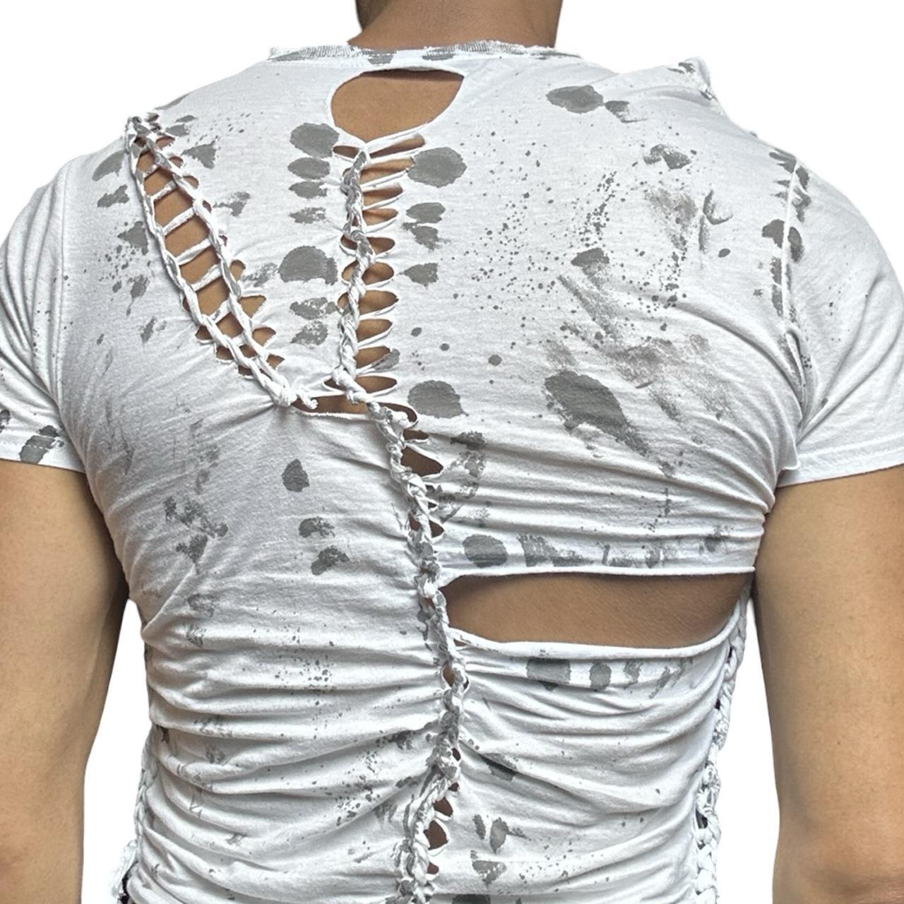 ASTROBOI* x Gildan '1001' White Braided Twist T-shirt - back 2