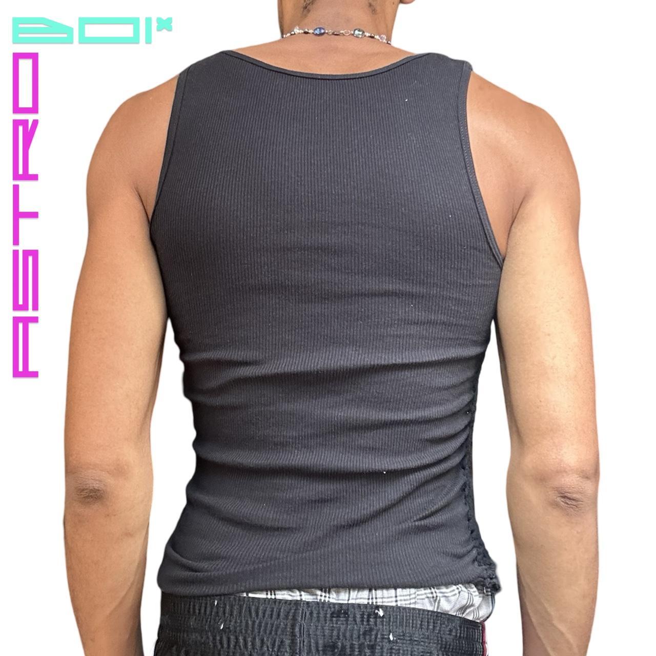ASTROBOI* CELESTIAL CUT OUT BLACK BRAIDED PARTY TANK TOP_ MEDIUM