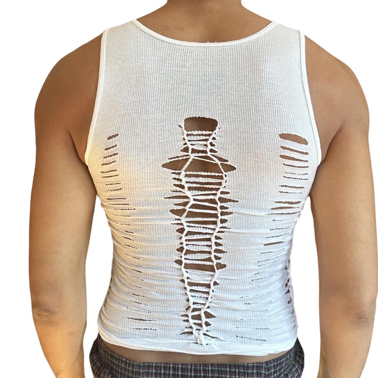 ASTROBOI* 'TROY' WHITE BRAIDED TANK TOP