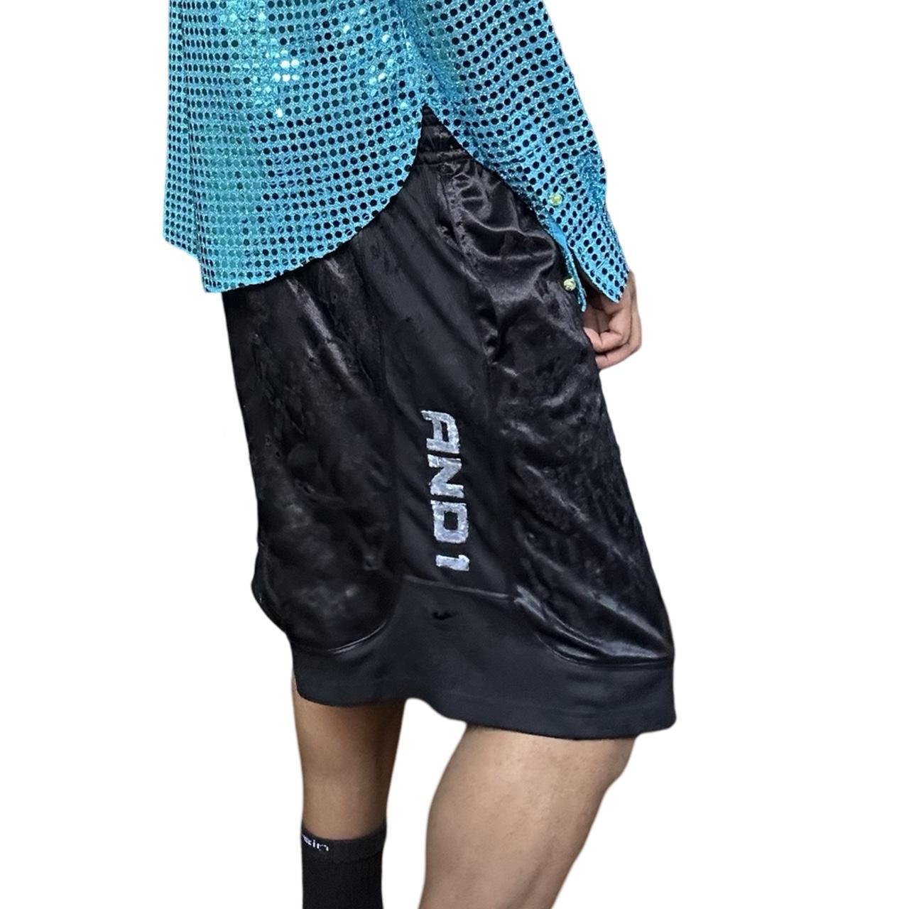 ASTROBOI* ANDONE Men's Black Distressed Baggy Basketball Shorts - XL