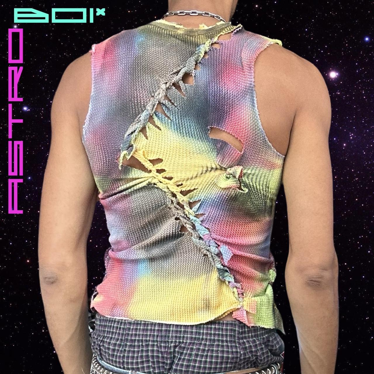 ASTROBOI* Rainbow Braided Fringe Tank Top - Small