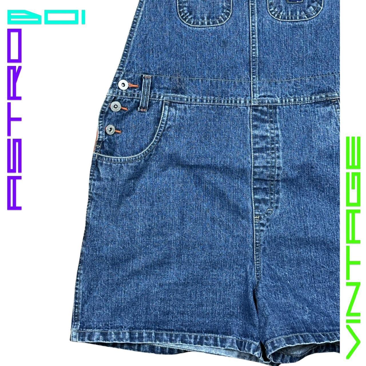 VINTAGE BUM EQUIPMENT DENIM SHORT OVERALLS