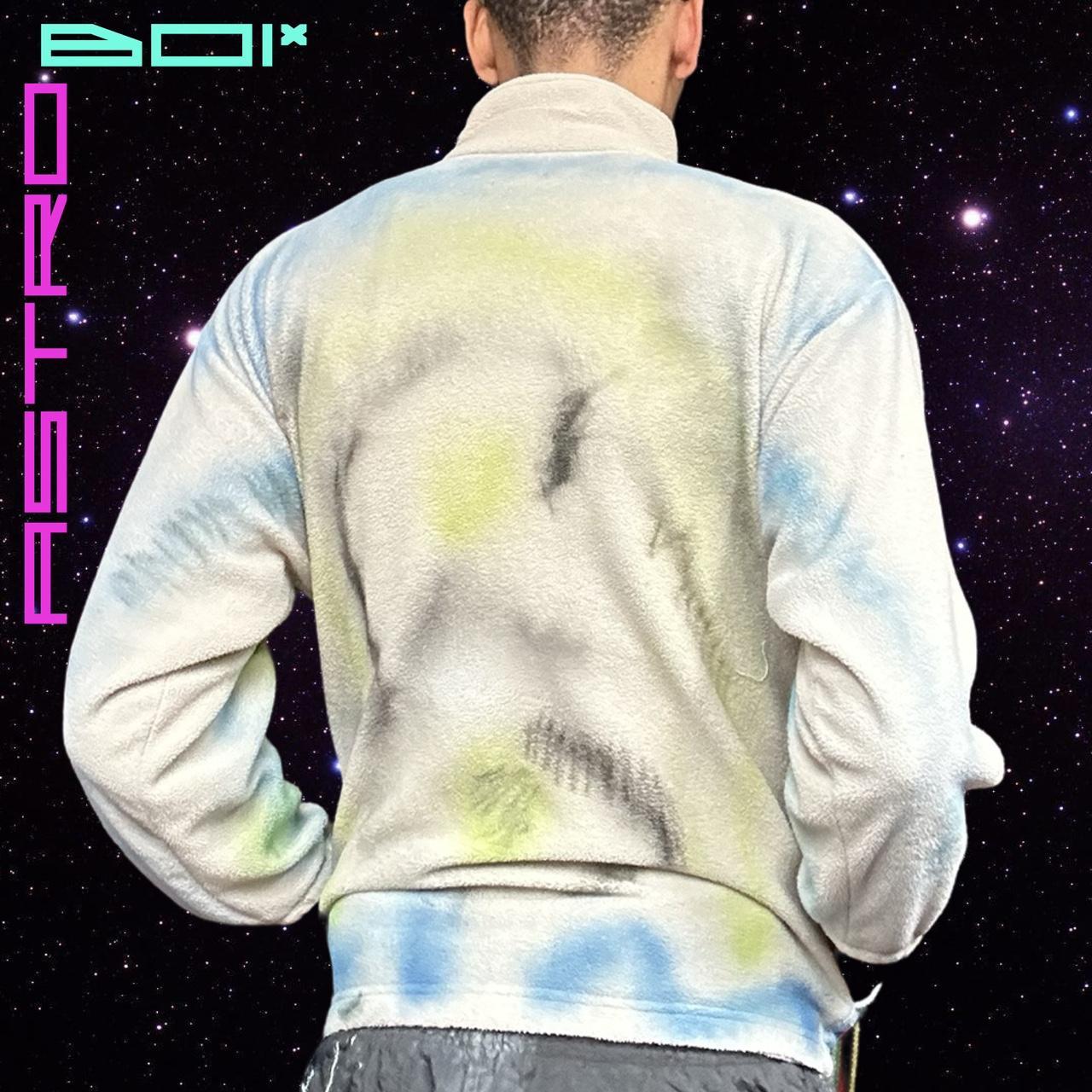 ASTROBOI* 'Alaska' Tan Men's Fleece Airbrushed Zip Up Jacket - Large