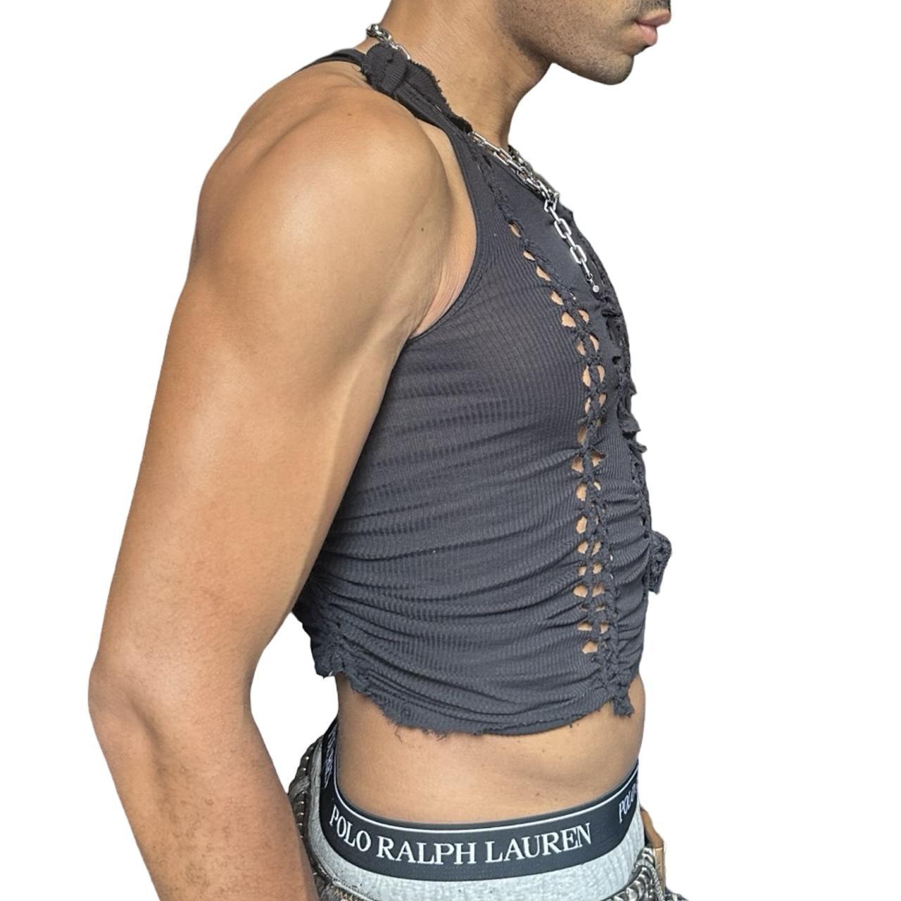 ASTROBOI* x Gildan 'Natt' Black Braided Twist Tank Top - right