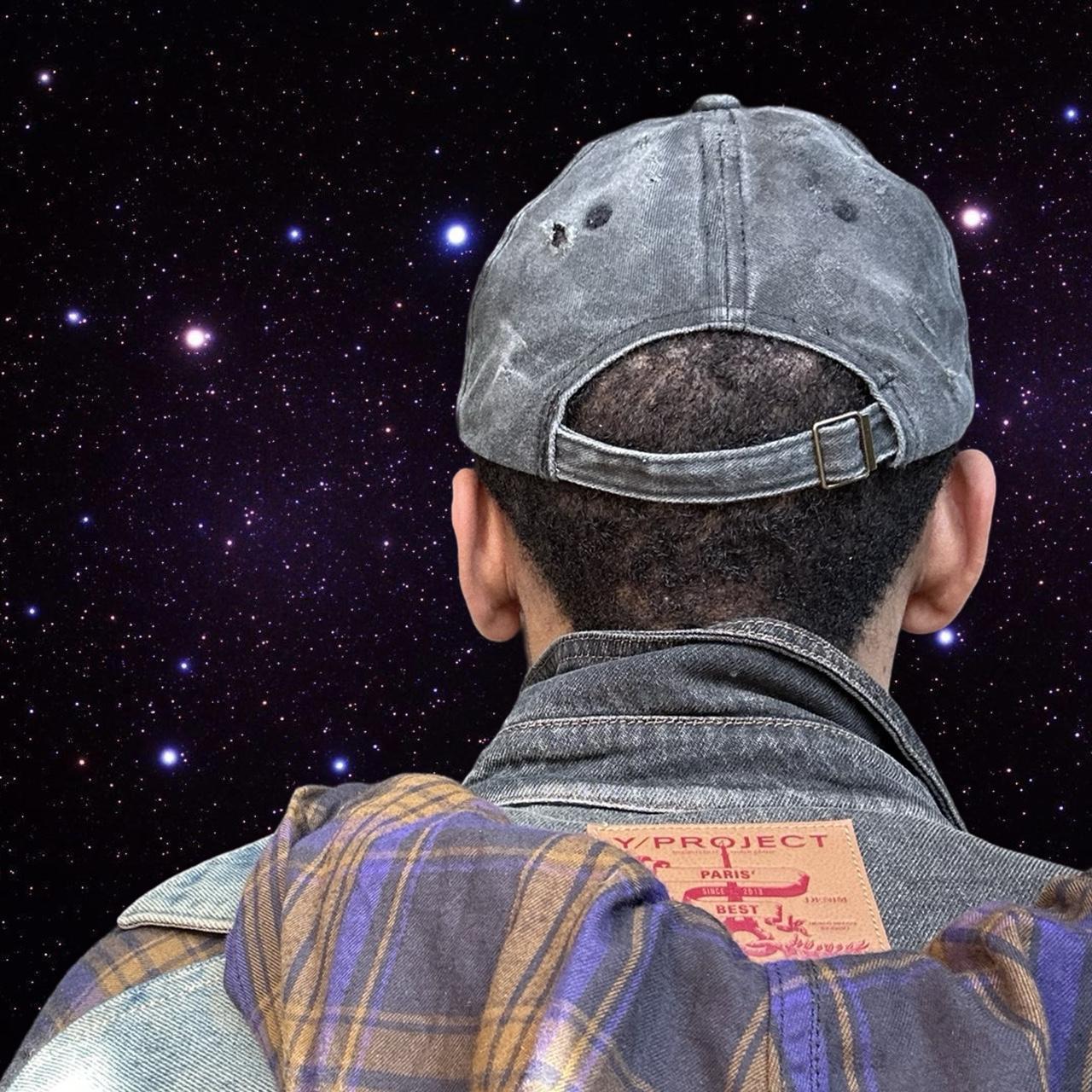 ASTROBOI* 'Stitched Up' Black Stapled Indie Black Resin Hat, back