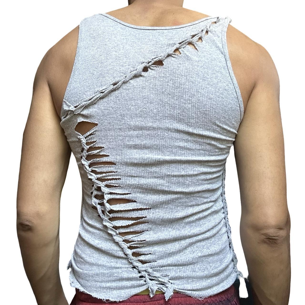 ASTROBOI* 'Jude' Gray Knotted Twist Braided Tank Top – back 2