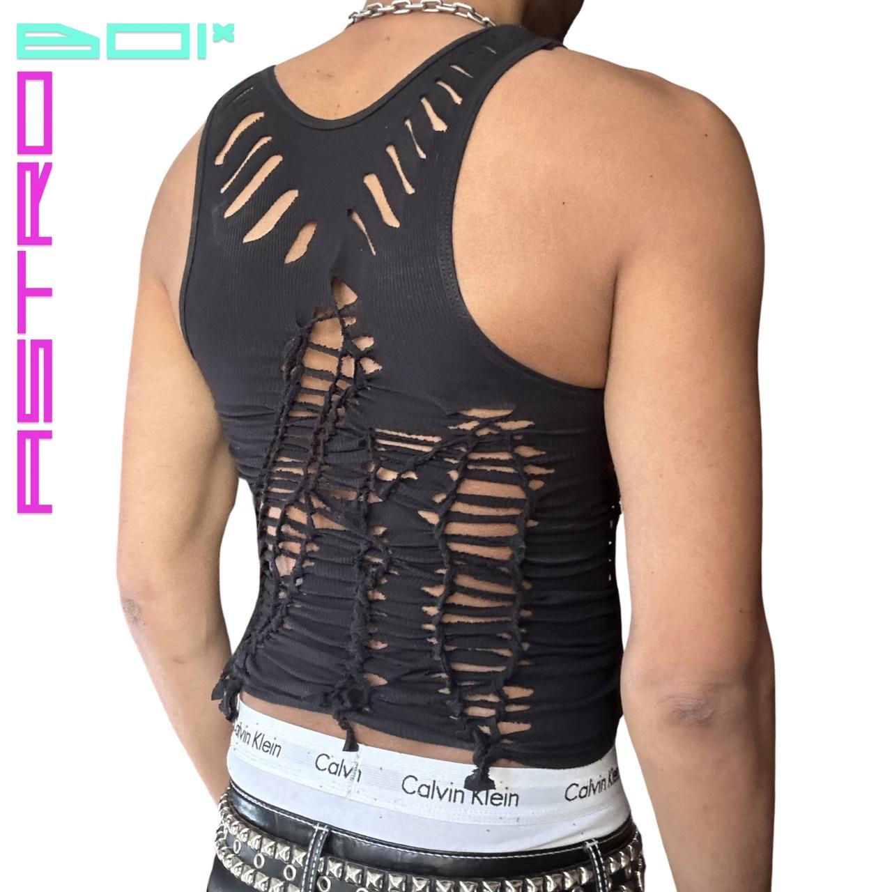 ASTROBOI* 'ALL OUT' BLACK BRAIDED TANK TOP