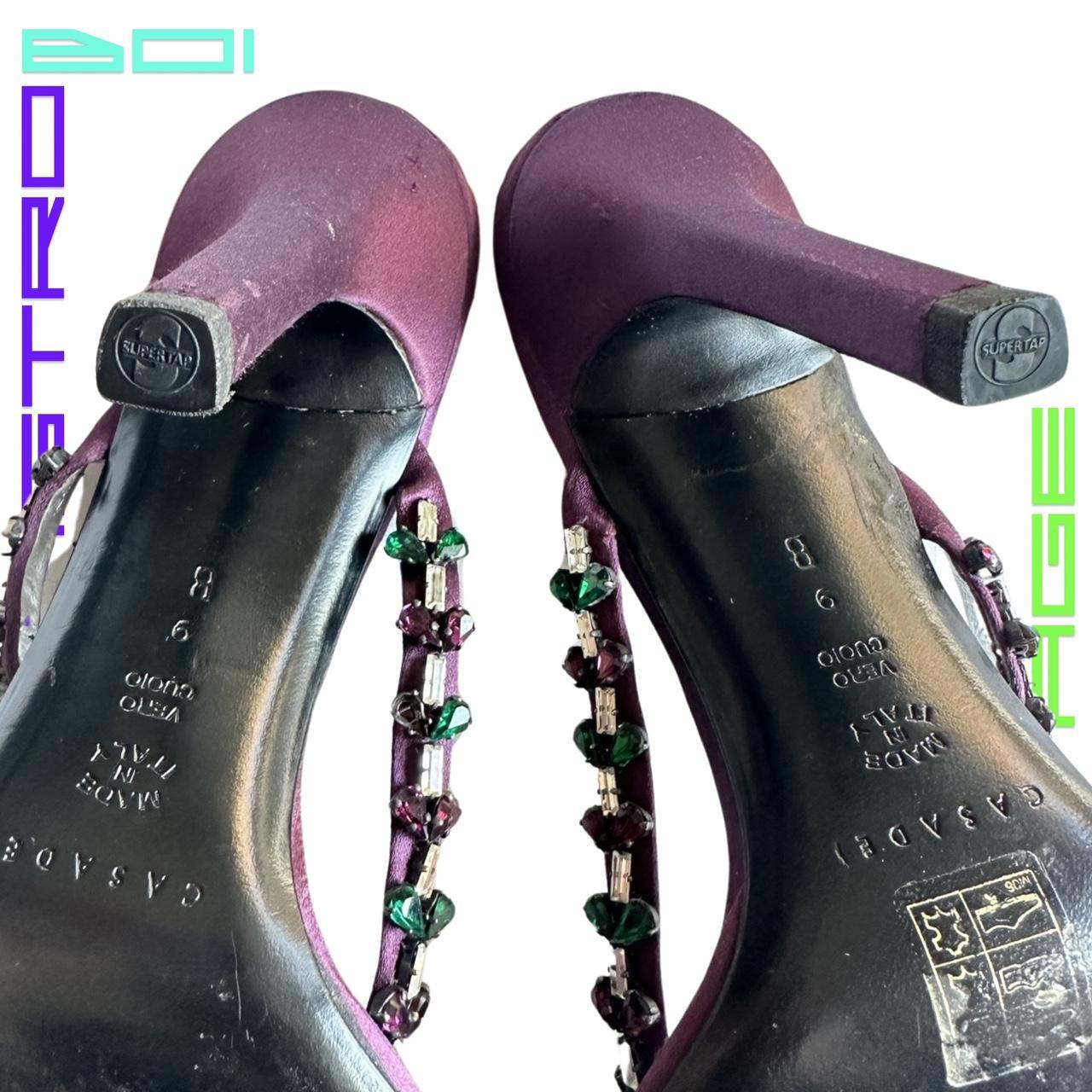 VINTAGE CASADI BEJEWELED EVENING SANDAL_ PURPLE_ 8.5