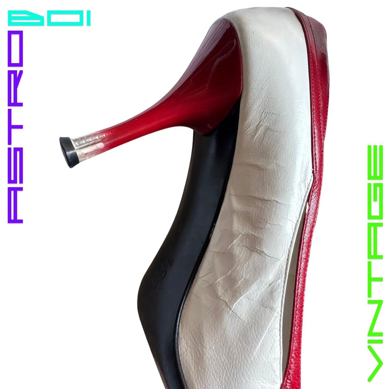 VIA SPIGA RED AND WHITE Y2K HEELS _ 8.5
