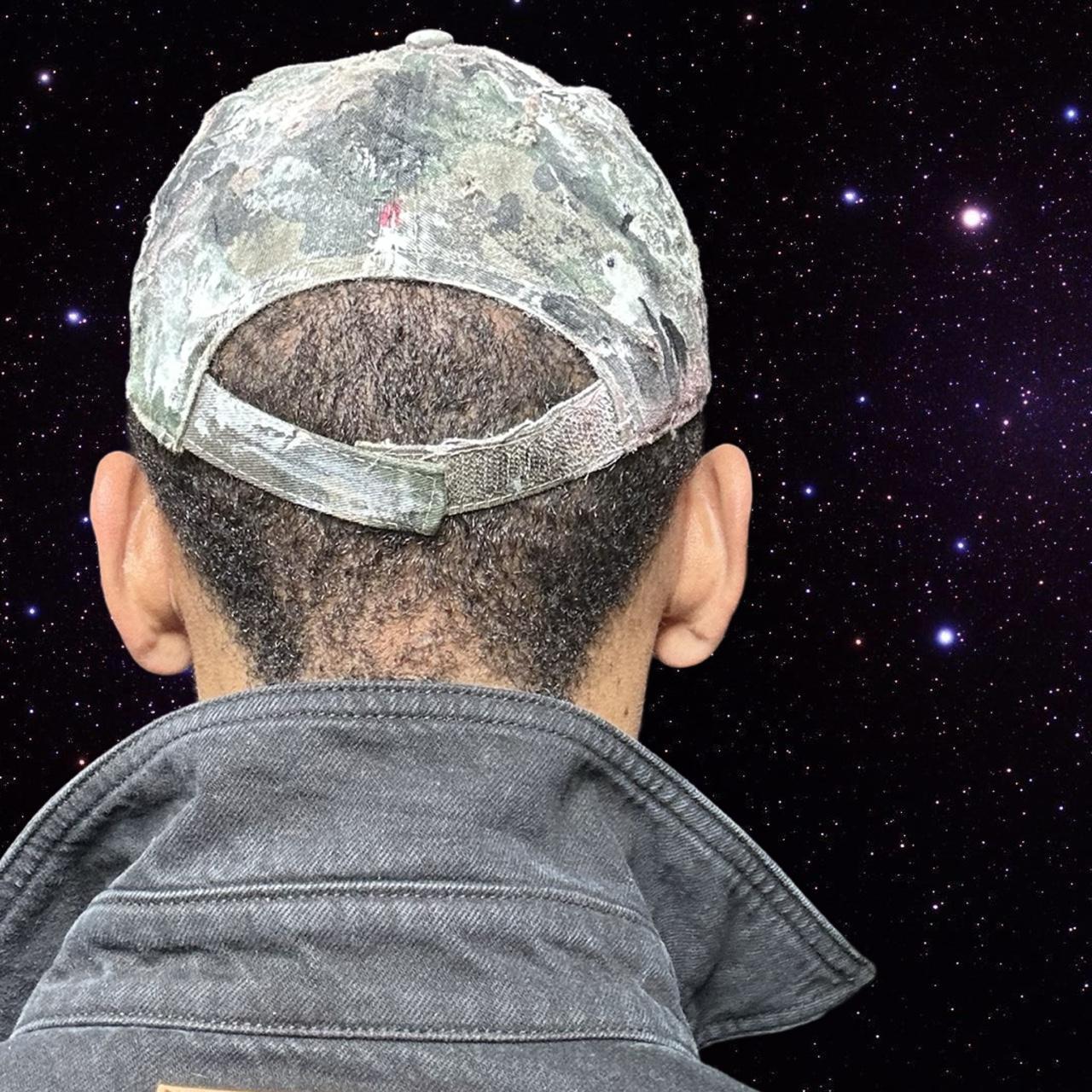 ASTROBOI* 'MM6' Brown Camo Cut-Out Hat - front close up - back