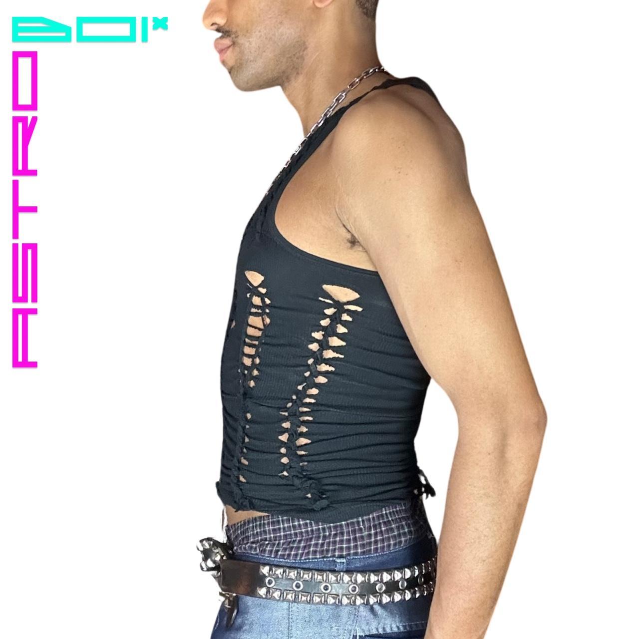 ASTROBOI* CROSSROADS BLACK BRAIDED TANK TOP _ MEDIUM