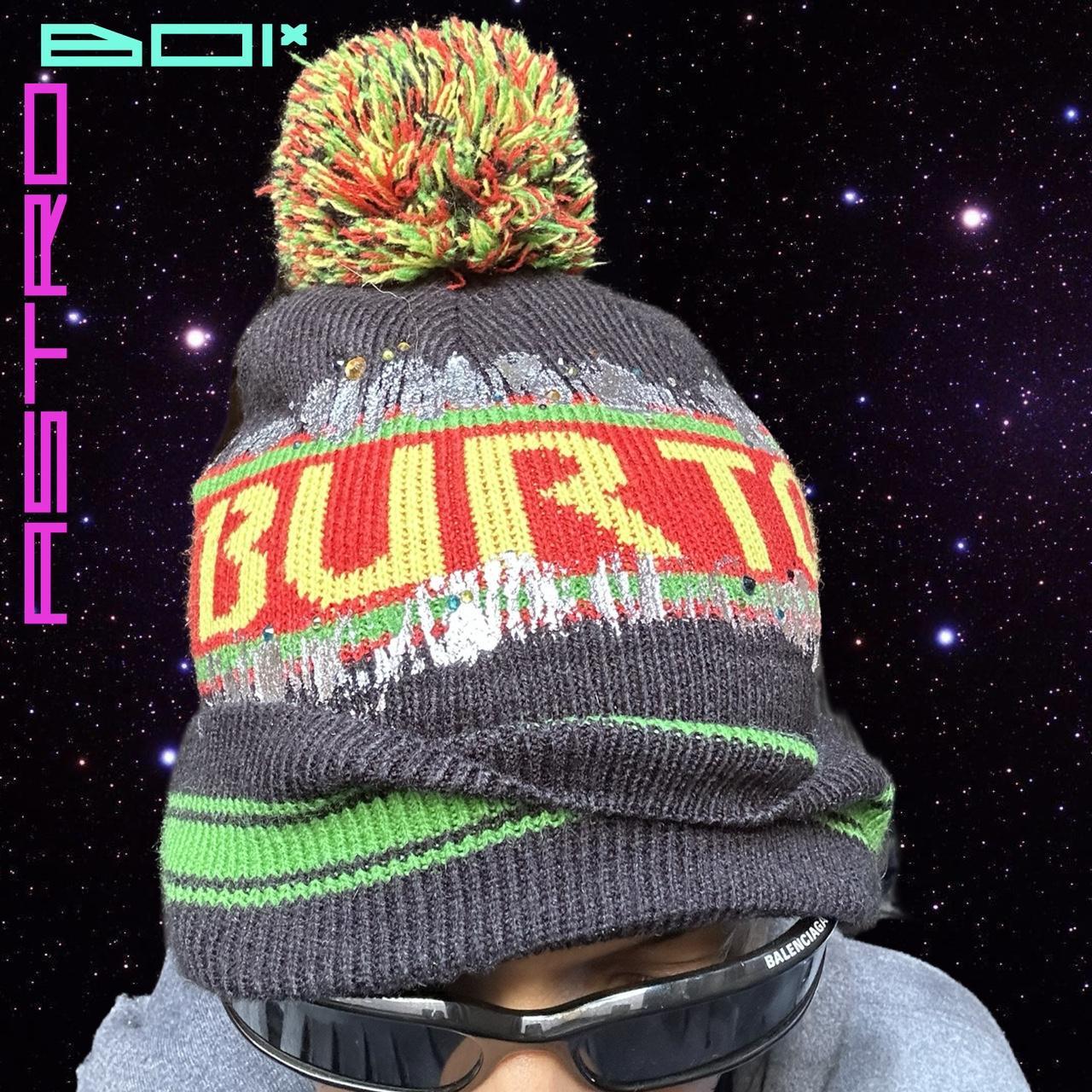 ASTROBOI* CUSTOM BURTON RASTAFARIAN METALLIC RHINESTONE POM POM BEANIE