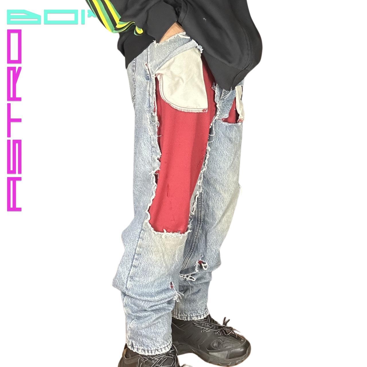 ASTROBOI* RIPPED FLANNEL JEANS _ 38x36