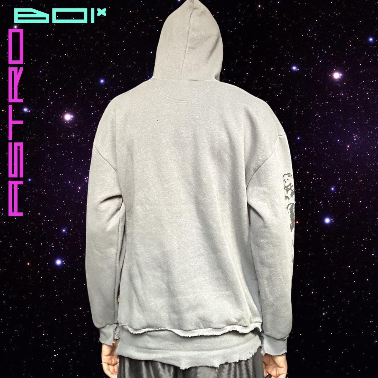 ASTROBOI* Custom Psycho Teddy Barbed Wire Grey Grunge Hoodie - XL